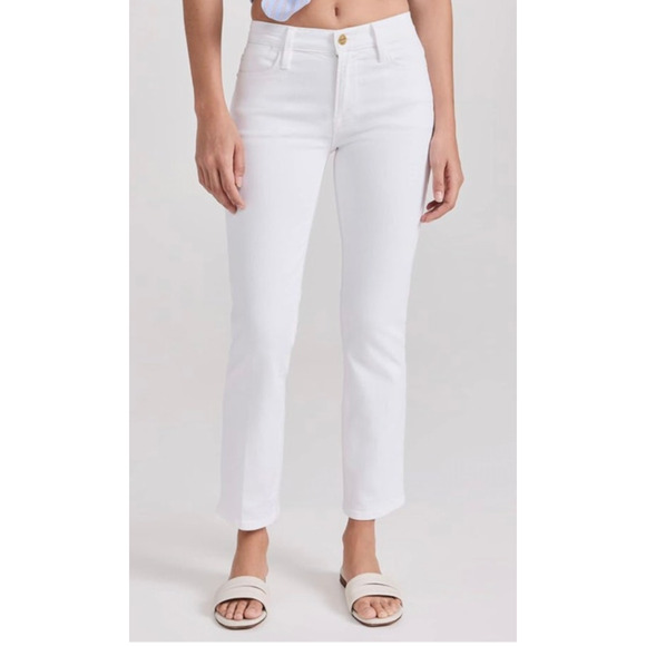 FRAME Le High Straight Jeans in Blanc Size 27 - Picture 8 of 16